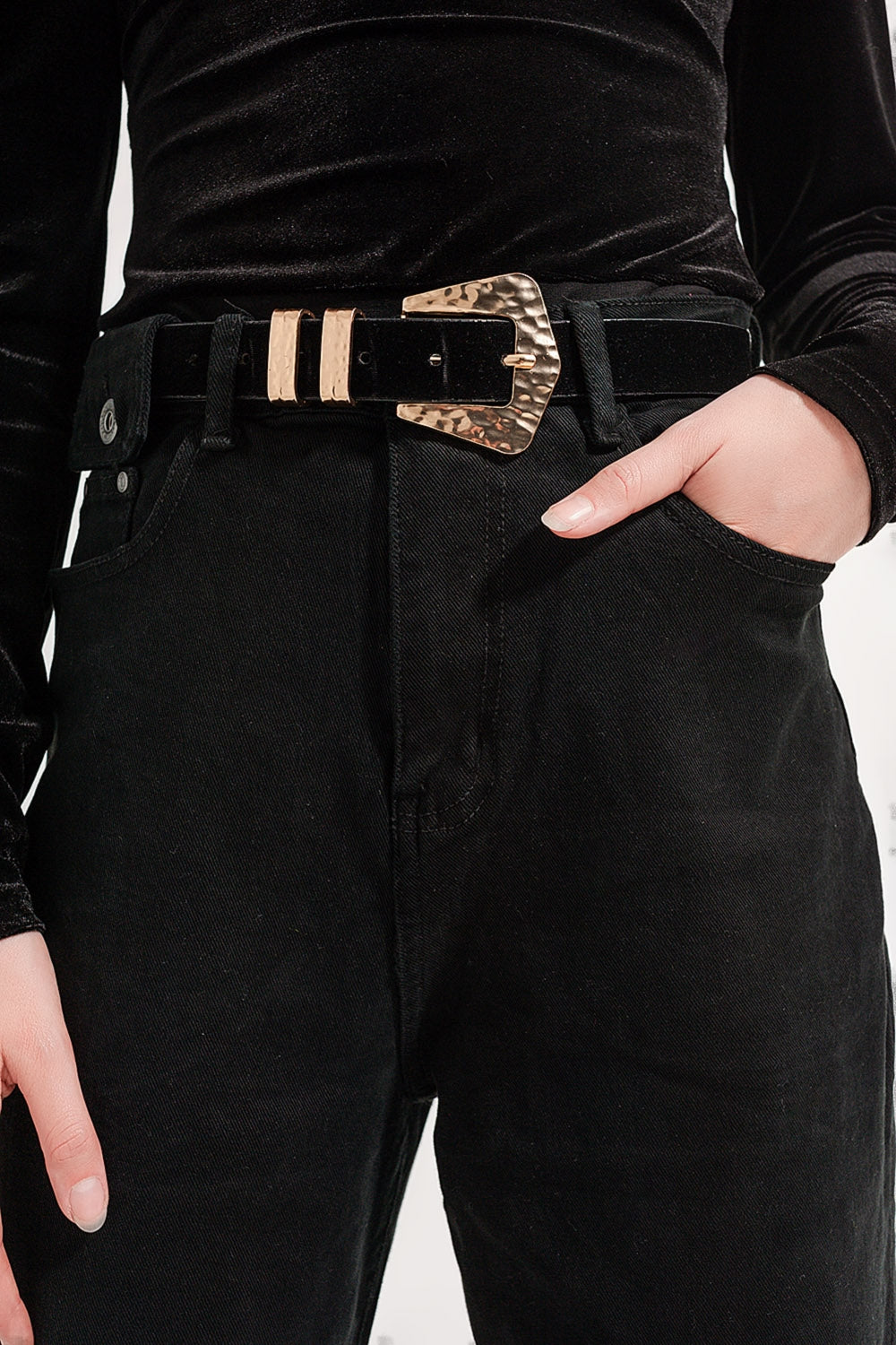 Pocket detail jeans in black - Coloured Jeans