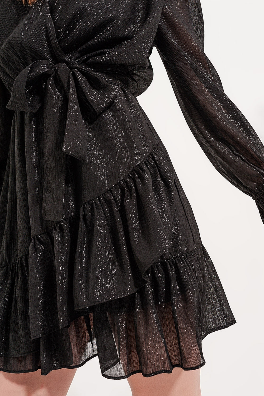 Mini dress with flippy hem in black - dress