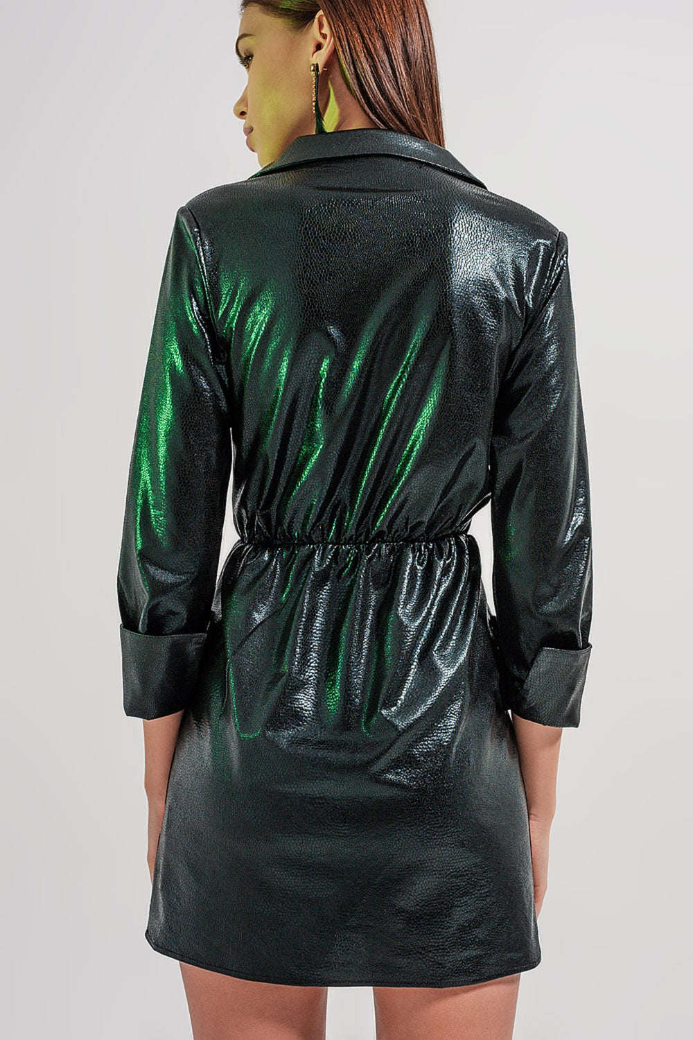 Mini dress with button detail in black - dress