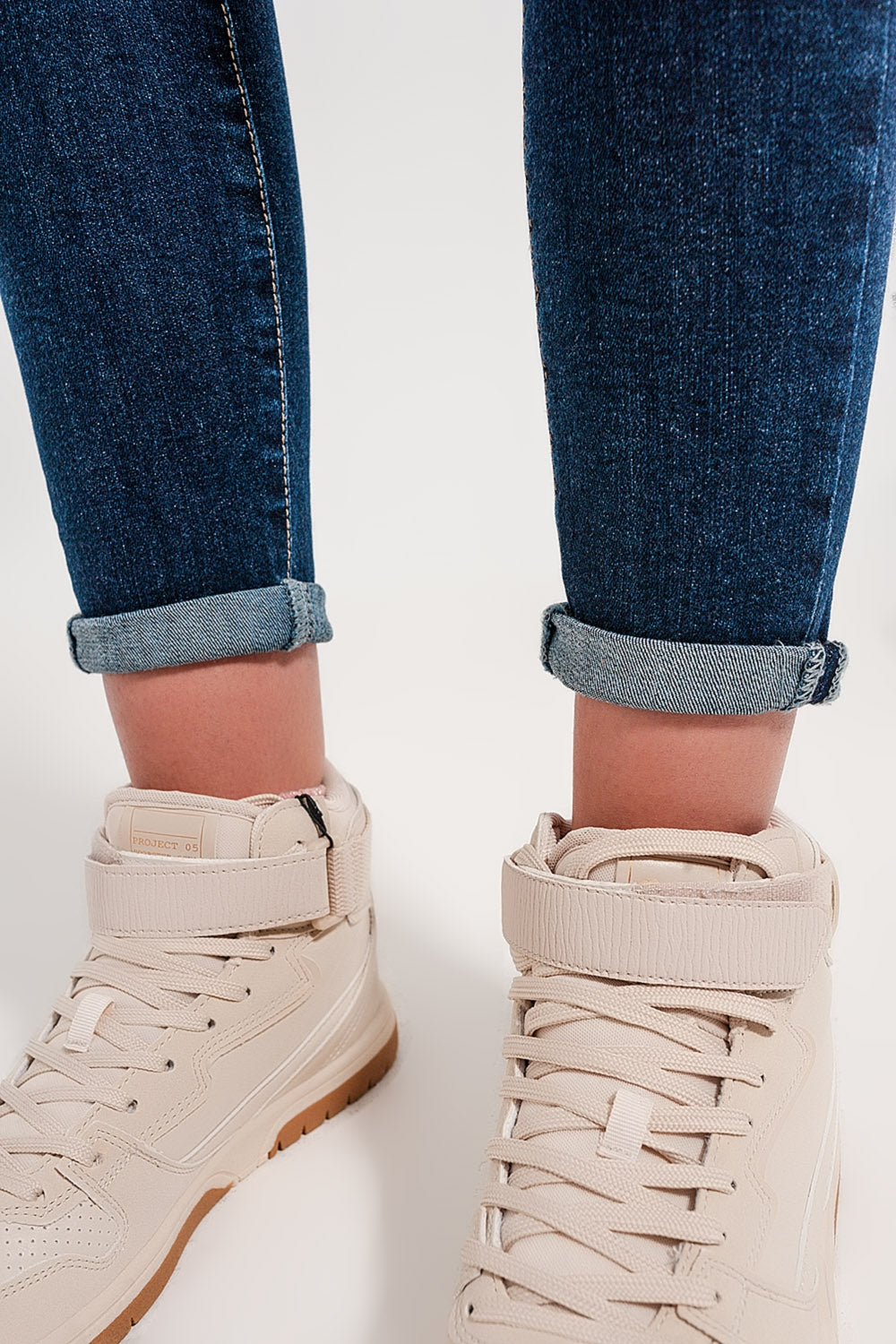 High waist skinny fit jeans in dark blue - Denim
