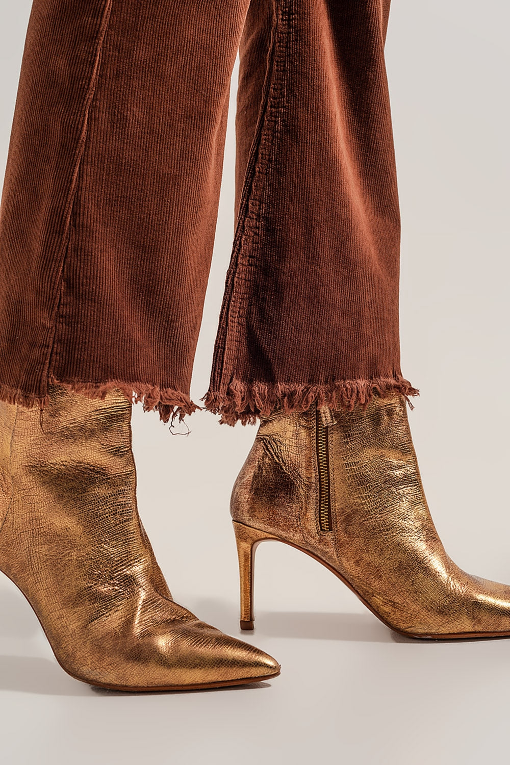 Flare corduroy pants in brown - trousers