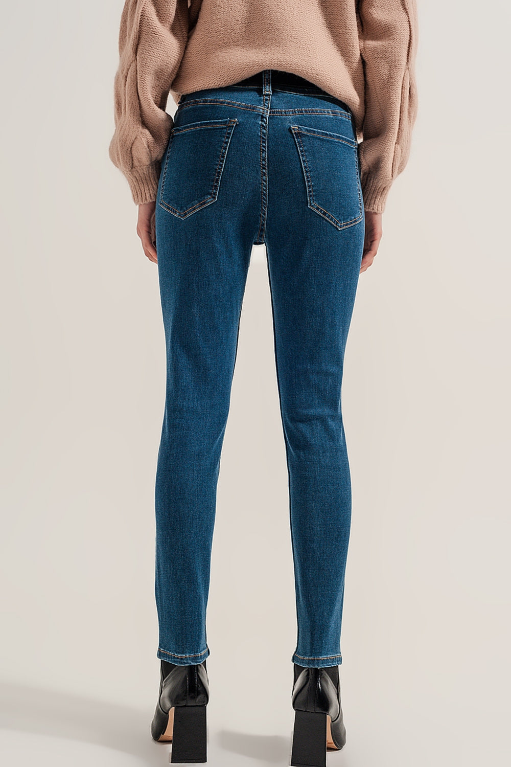High waist super skinny jeans in medium blue - Denim