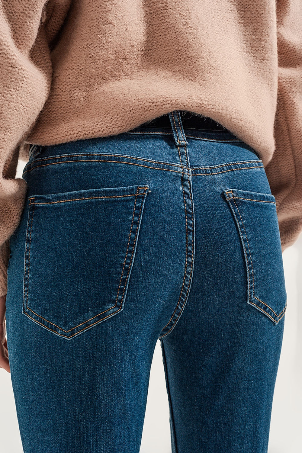 High waist super skinny jeans in medium blue - Denim