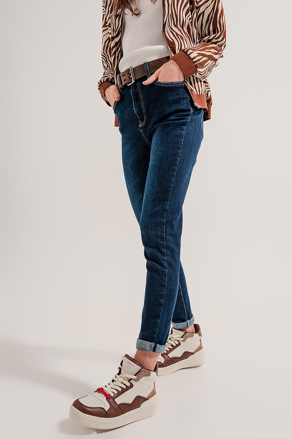 Blend cotton straight leg jeans in mid blue - Denim