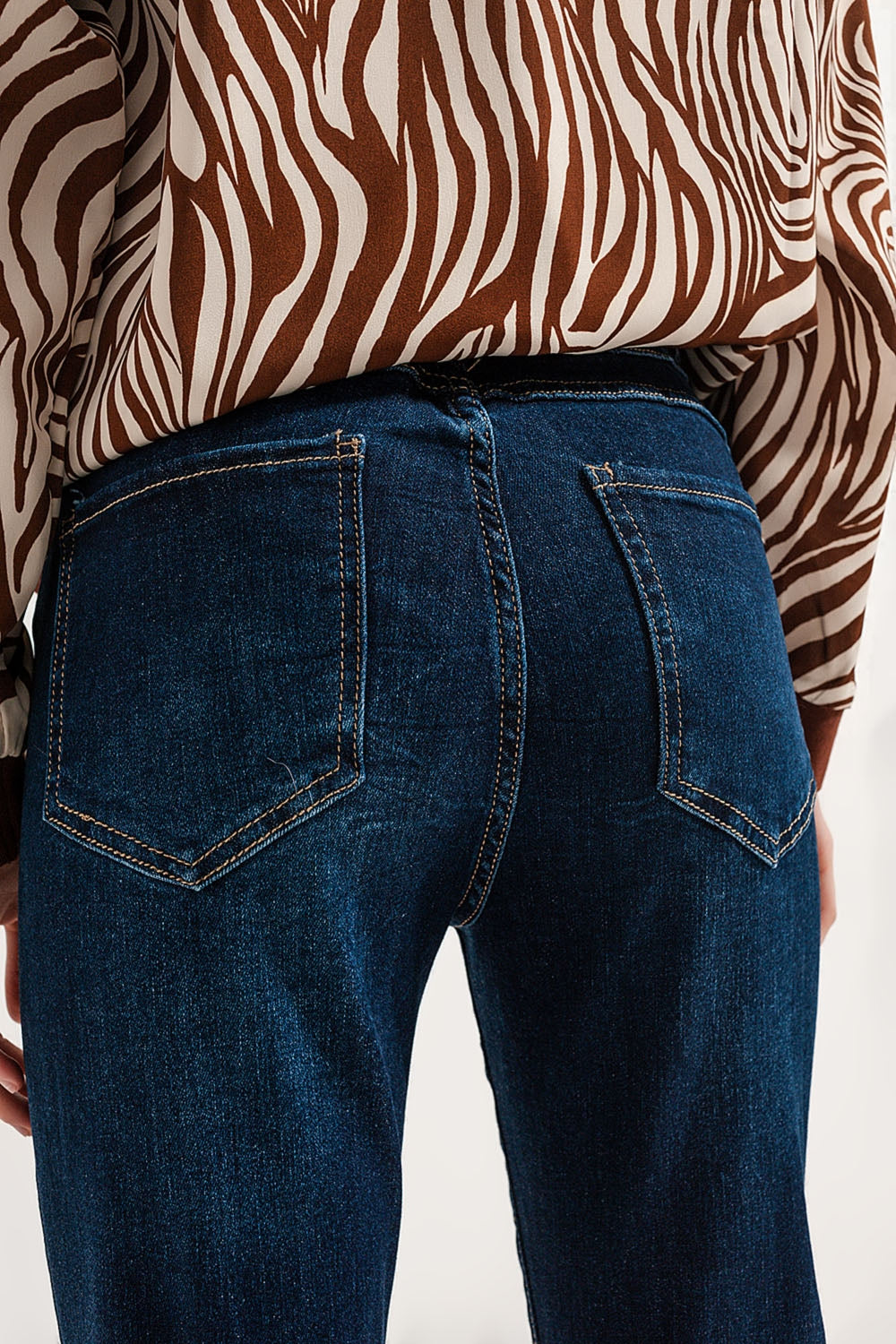 Blend cotton straight leg jeans in mid blue - Denim
