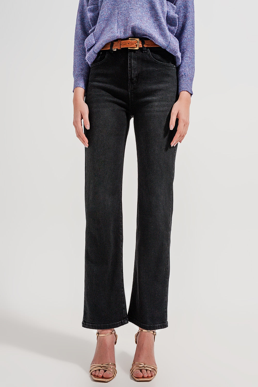 high rise slouchy mom jeans in black - Coloured Jeans