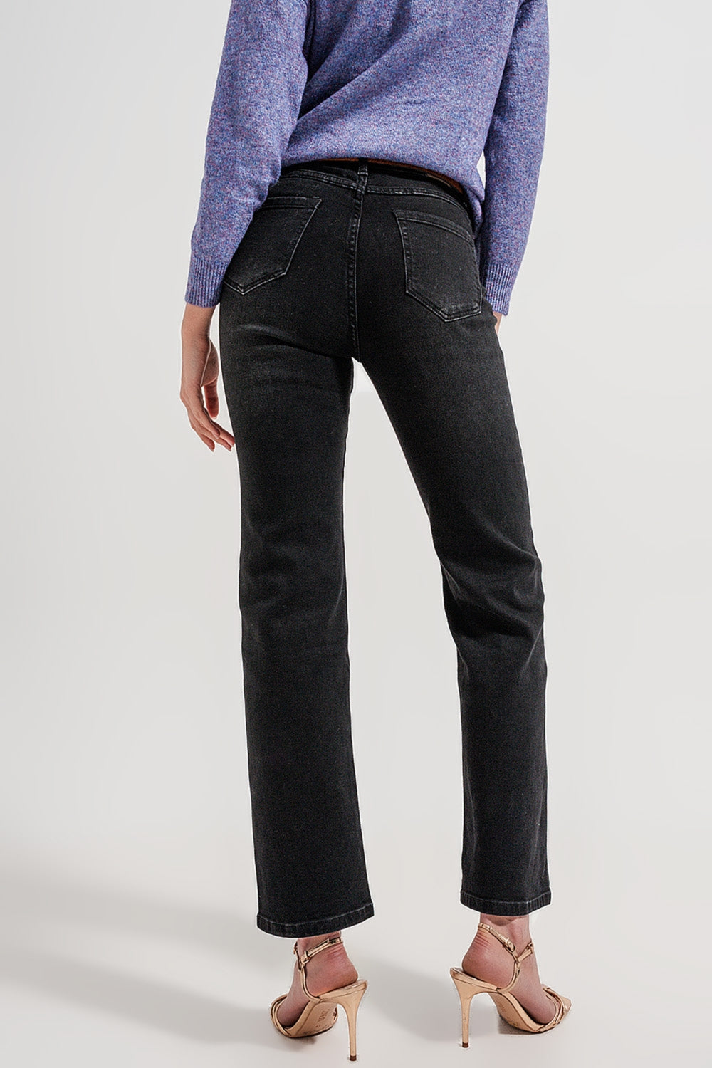 high rise slouchy mom jeans in black - Coloured Jeans