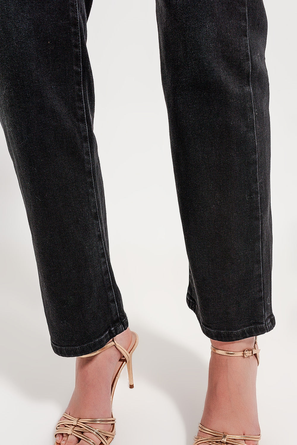 high rise slouchy mom jeans in black - Coloured Jeans