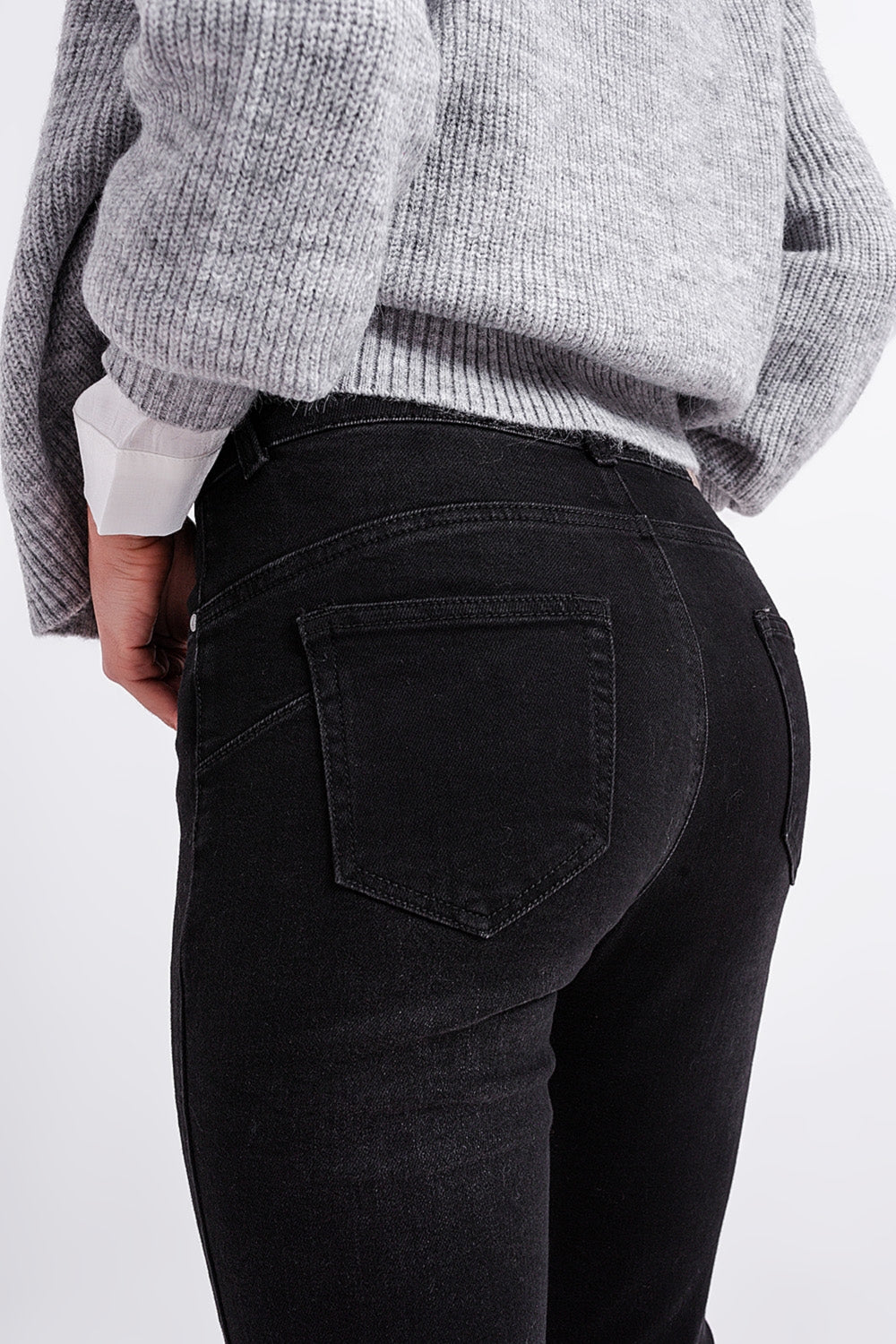 Super high rise skinny leg jeans in black - Coloured Jeans