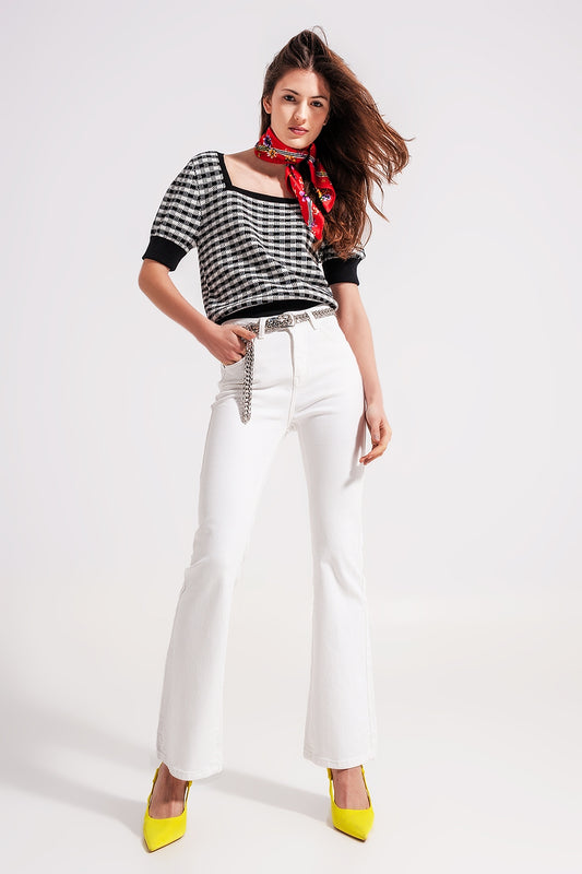Flared jeans in white - Coloured Jeans