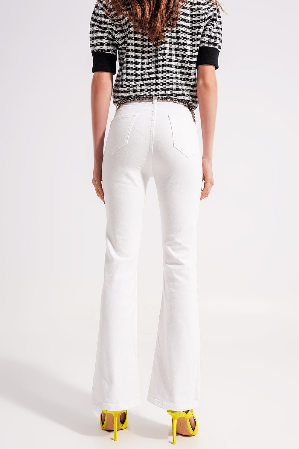Flared jeans in white - Coloured Jeans
