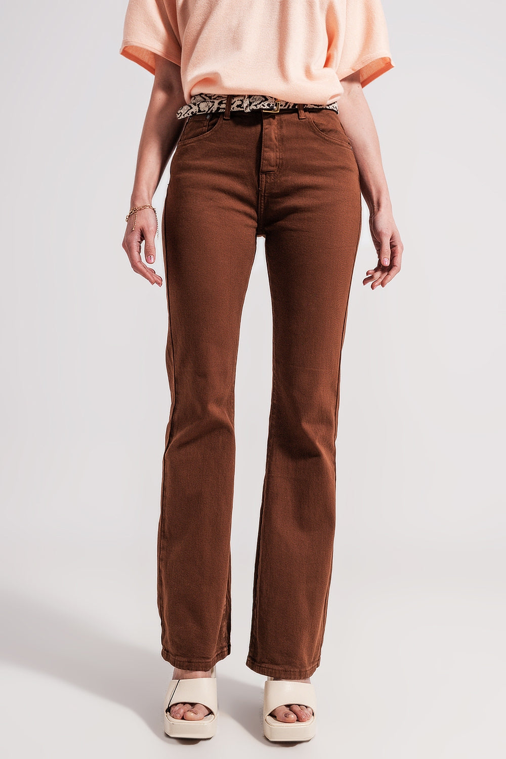 Chocolate flared jeans - Coloured Jeans