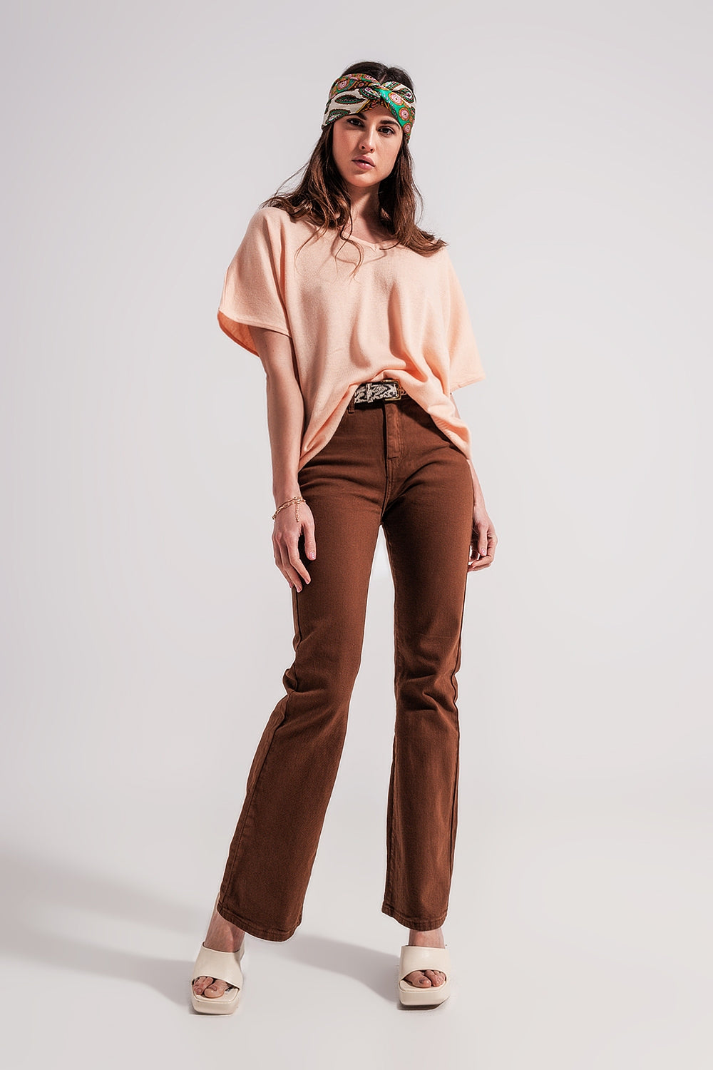 Chocolate flared jeans - Coloured Jeans