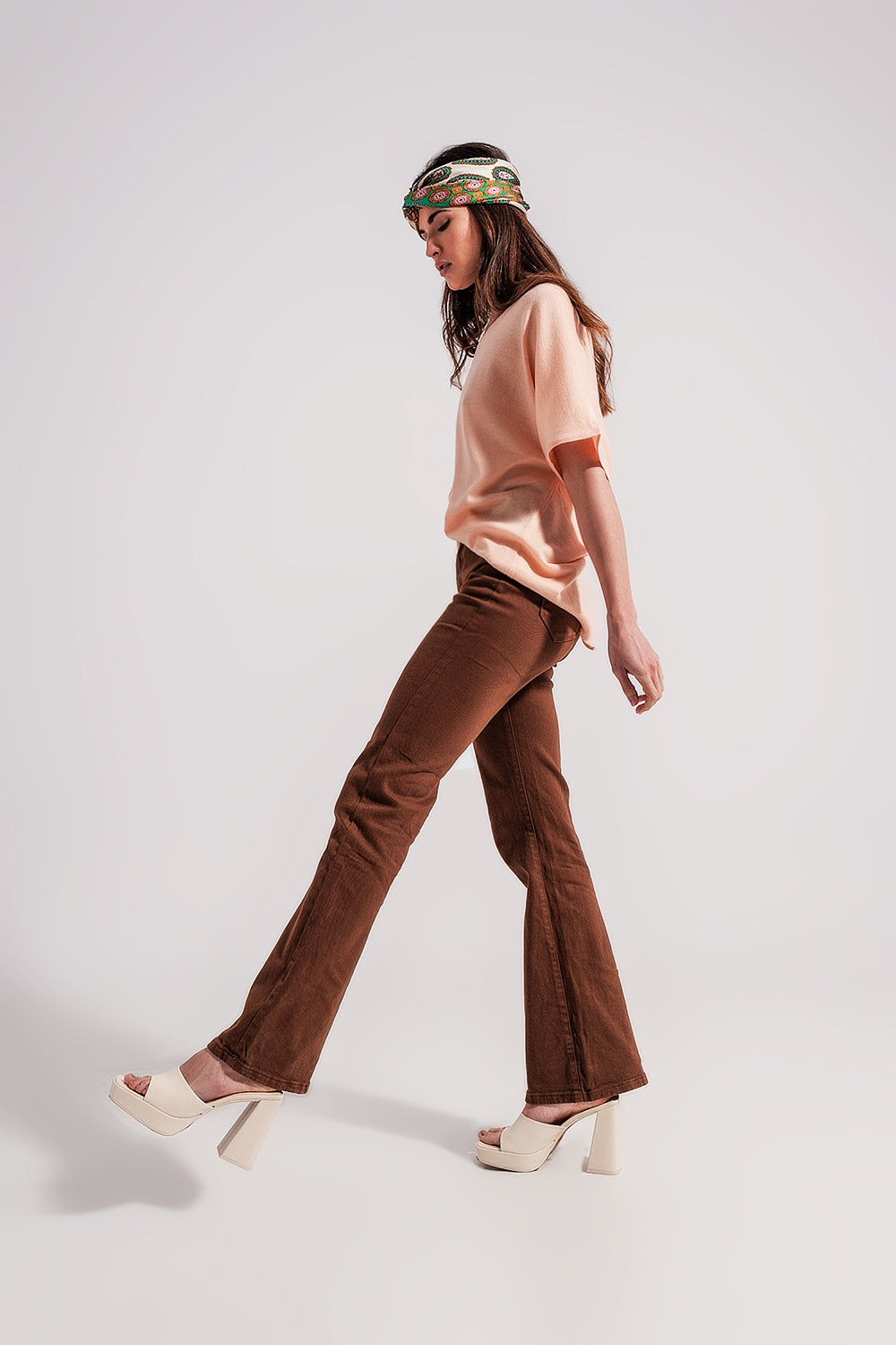 Chocolate flared jeans - Coloured Jeans