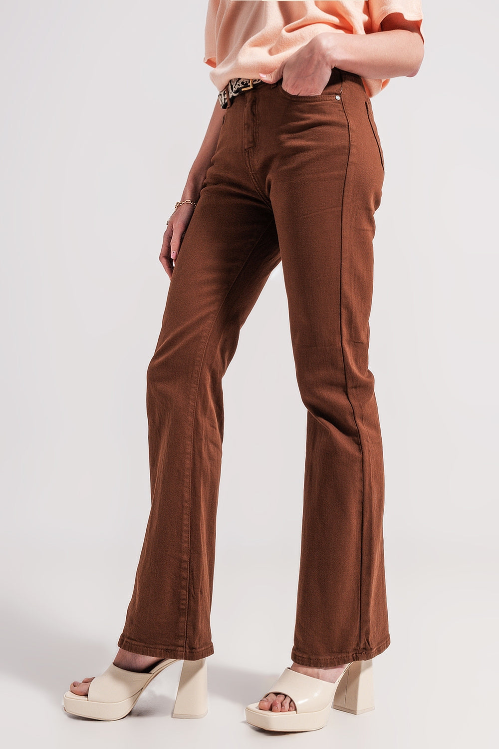 Chocolate flared jeans - Coloured Jeans