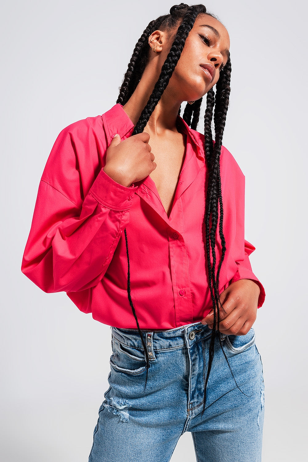 Chemise boutonnée fuchsia