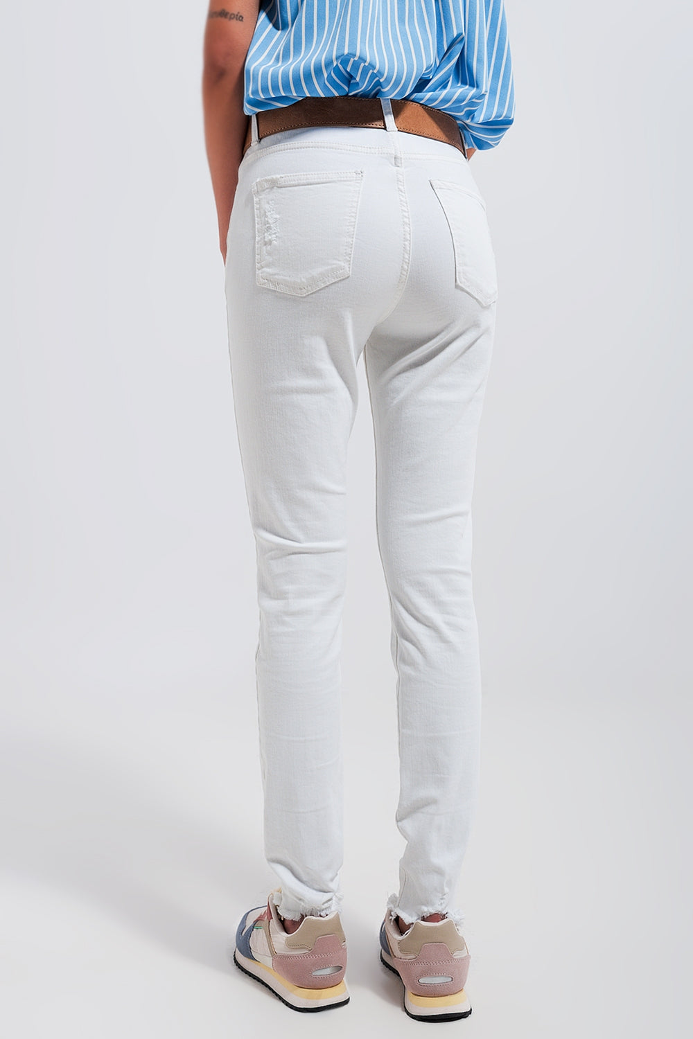 High waisted skinny jeans in white - Coloured Jeans