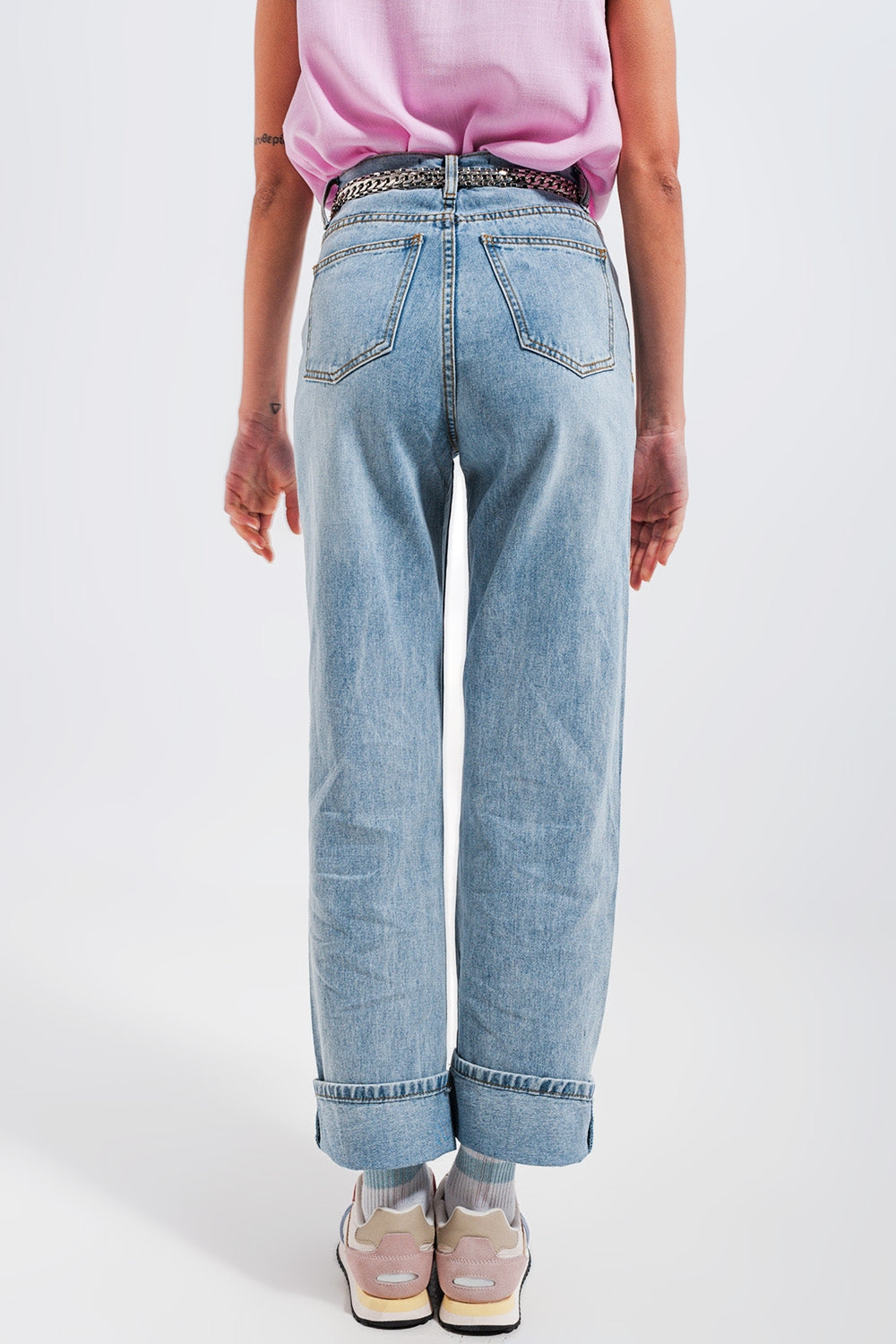 90s jean in heart print - Denim