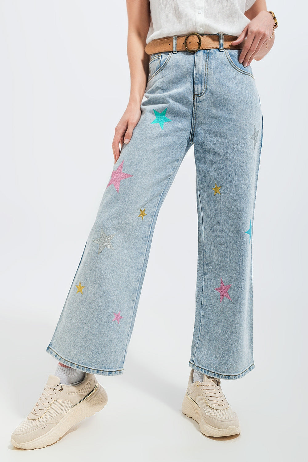 Jeans with star print - Denim
