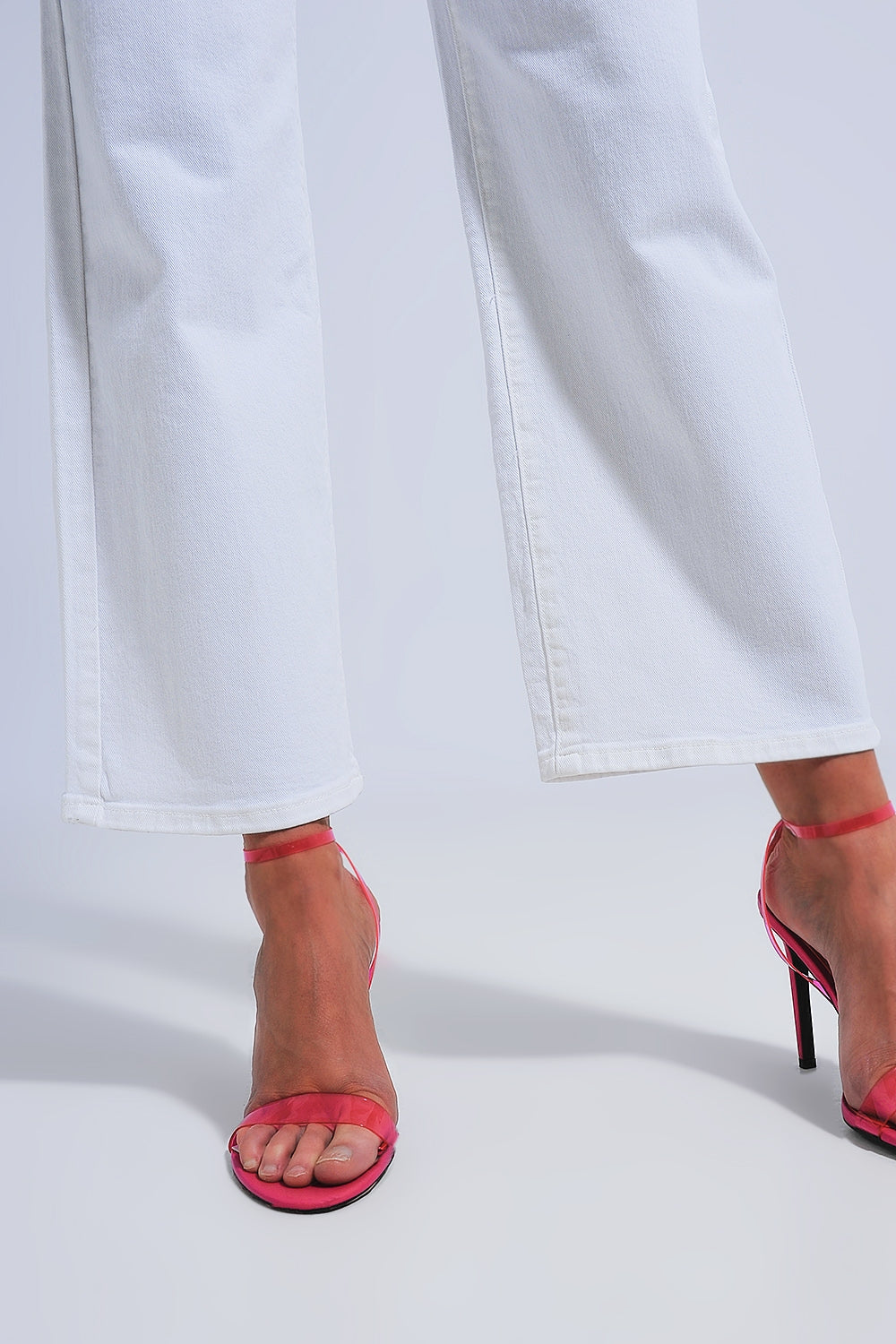 Wide leg jeans in white - Coloured Jeans