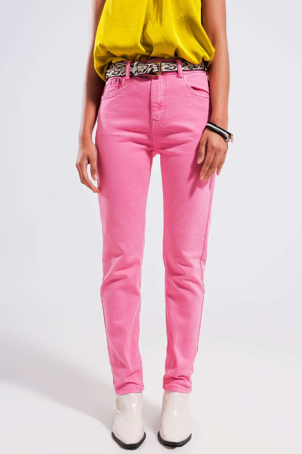 Stretch Cotton skinny jeans in pink - Coloured Jeans