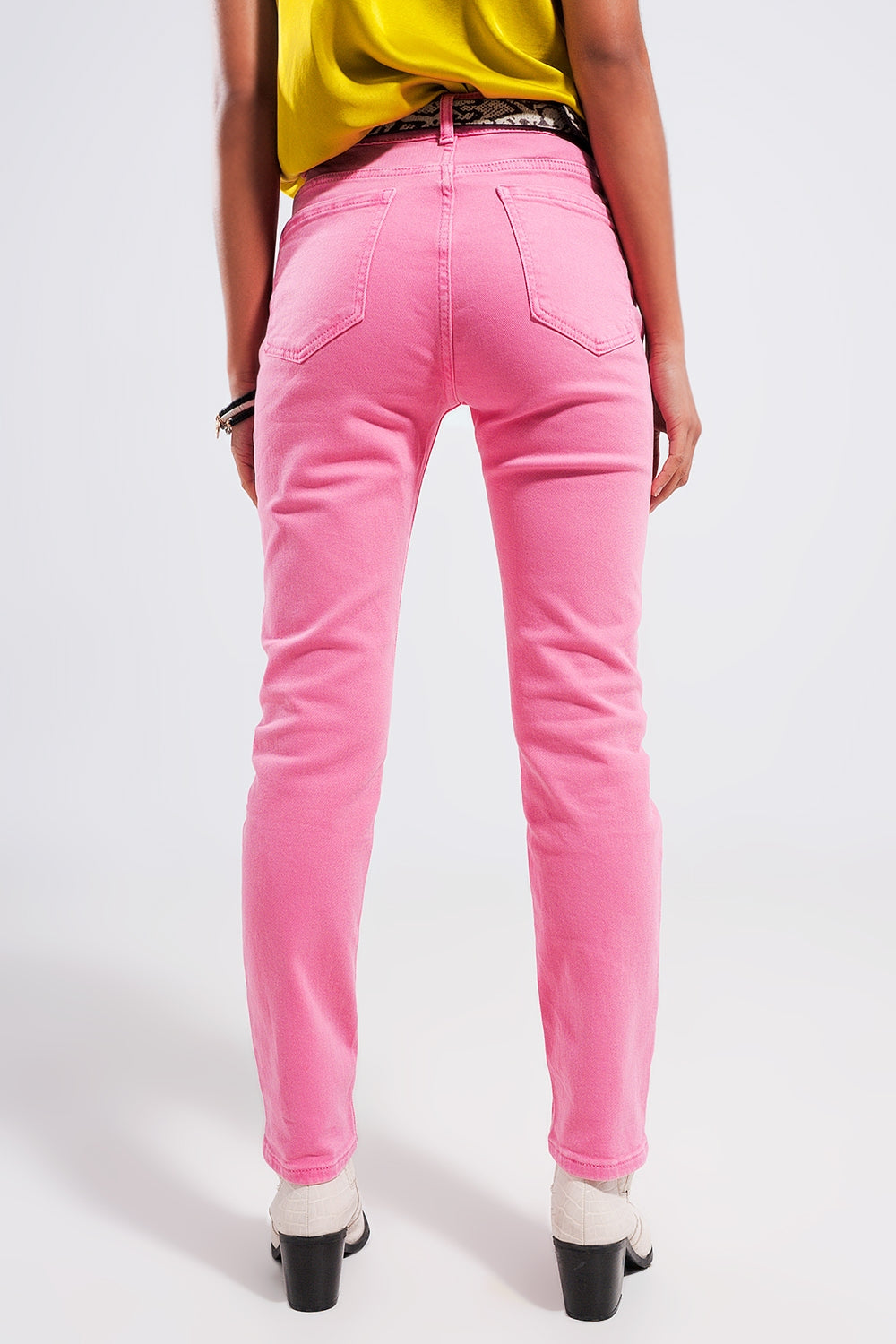 Stretch Cotton skinny jeans in pink - Coloured Jeans