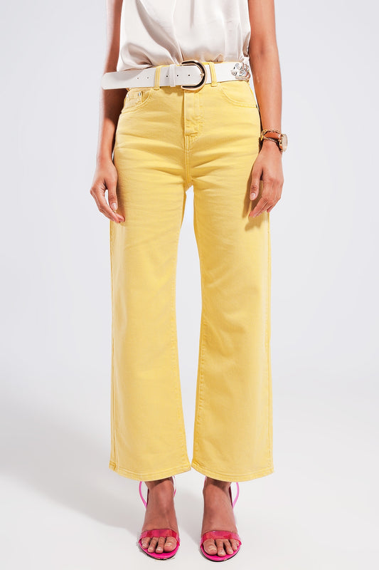 Wide leg jeans in sunshine yellow - Coloured Jeans