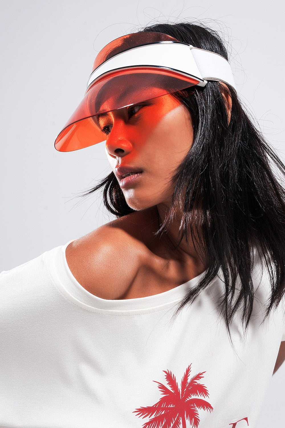Visor cap in red