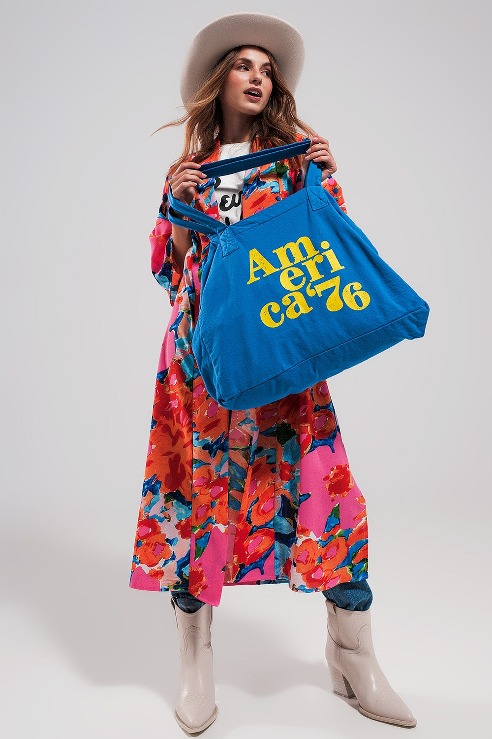 AMERICA 76 canvas tote bag in blue