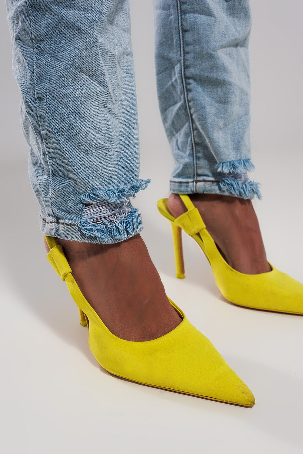 High waisted ripped jeans in light blue - Denim