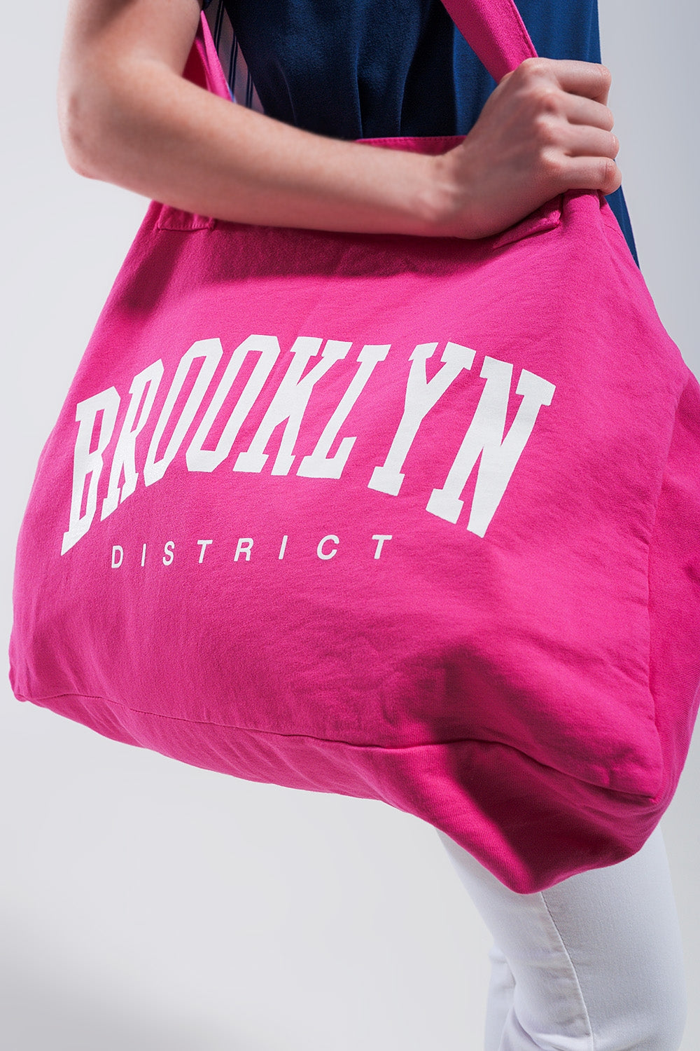 Brooklyn canvas tote bag in fuchsia