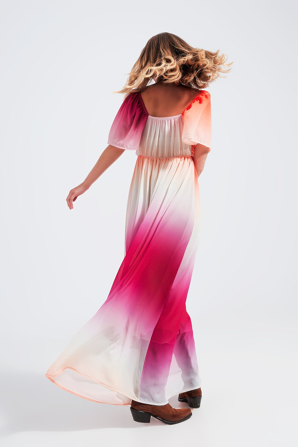 Ombre sweetheart maxi dress in fuchsia - dress