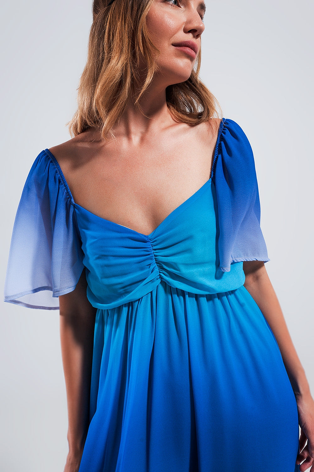 Ombre sweetheart maxi dress in blue - dress