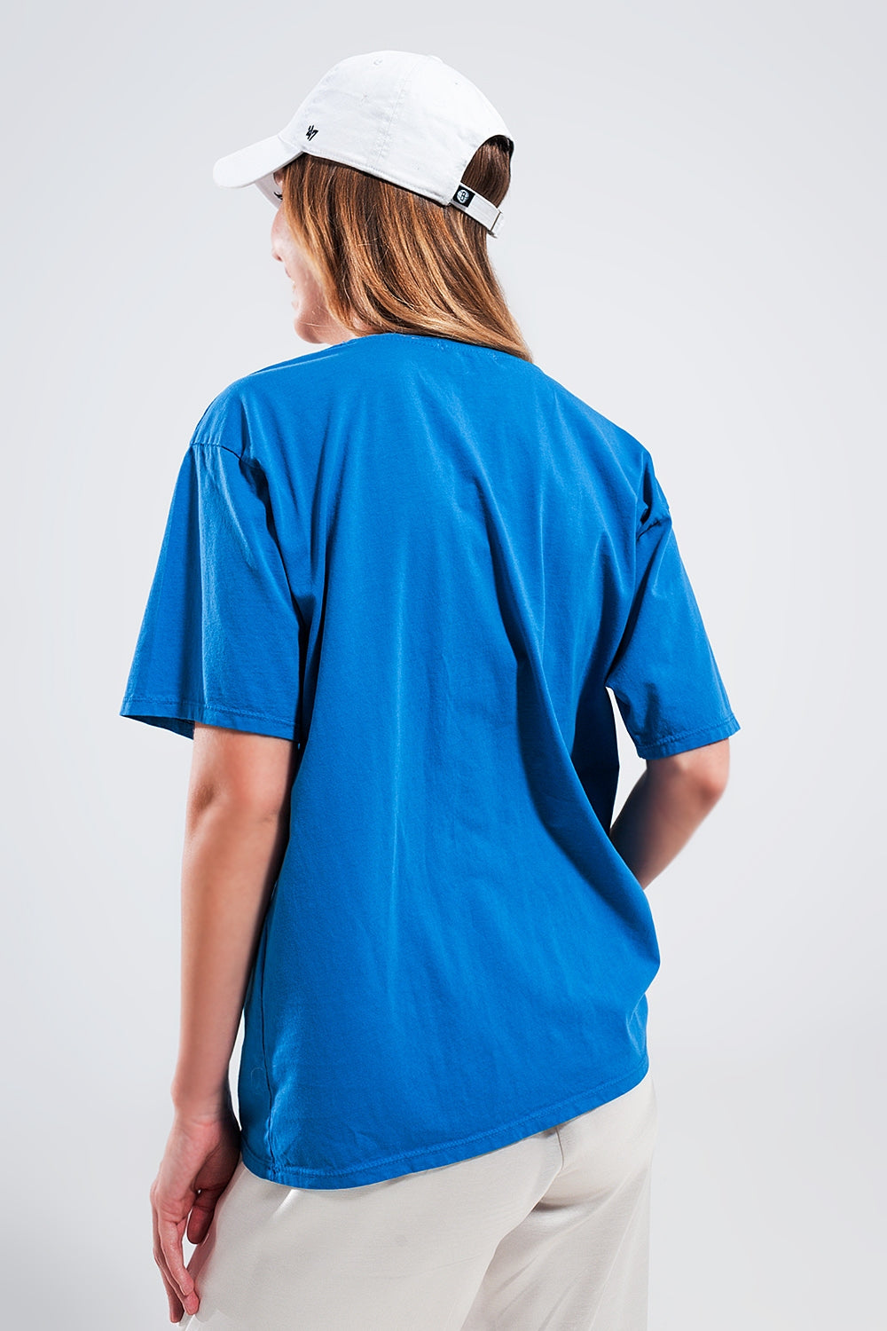 Los Angeles slogan t shirt in blue - top