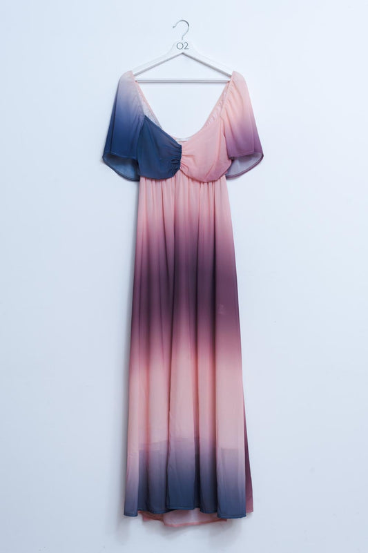 Ombre sweetheart maxi dress in beige - dress