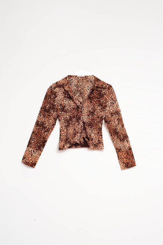 Cropped shirt in leopard - Shirts