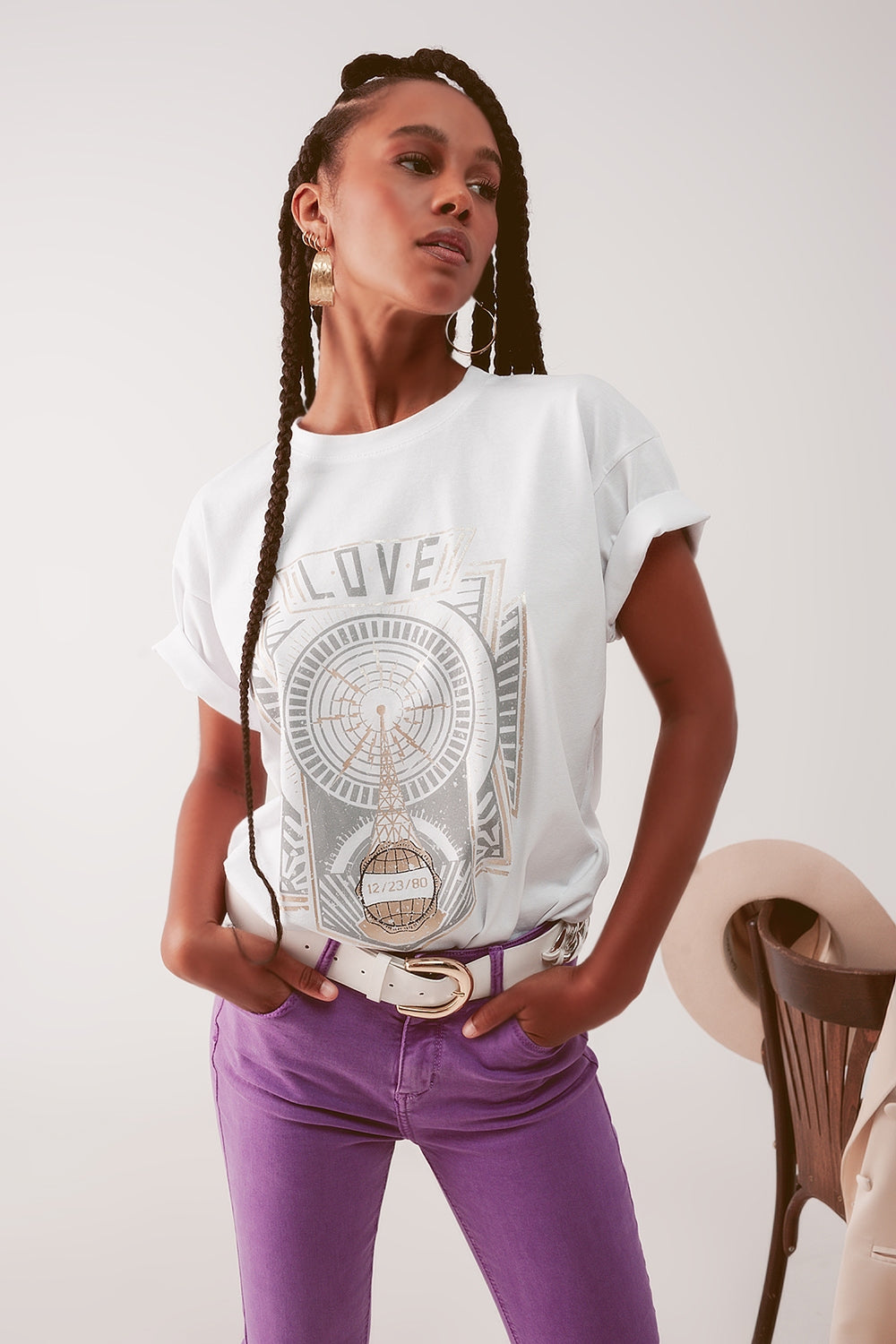 vintage logo t-shirt in white - top