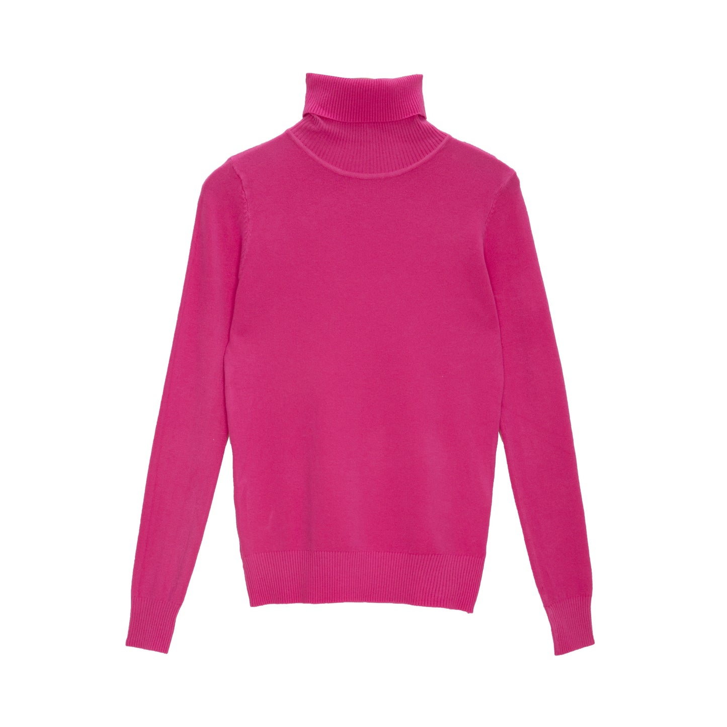 Fine knit high neck jumper in fuchsia