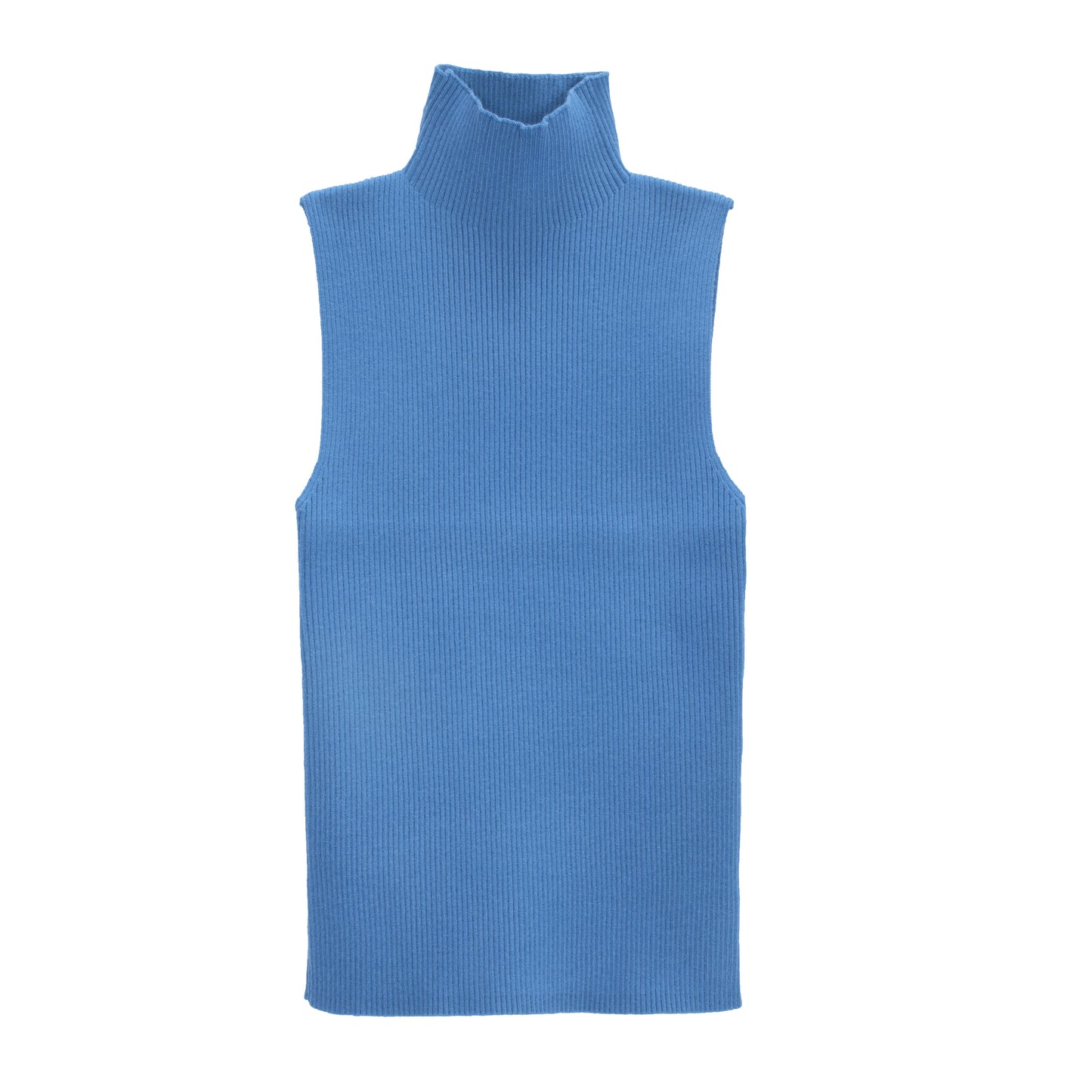 Knitted high neck top in blue