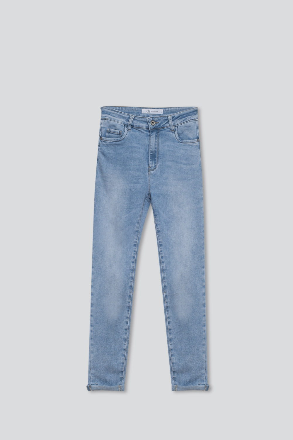 Regular Waist super Skinny Jeans in Light Wash with 5 pockets - Denim