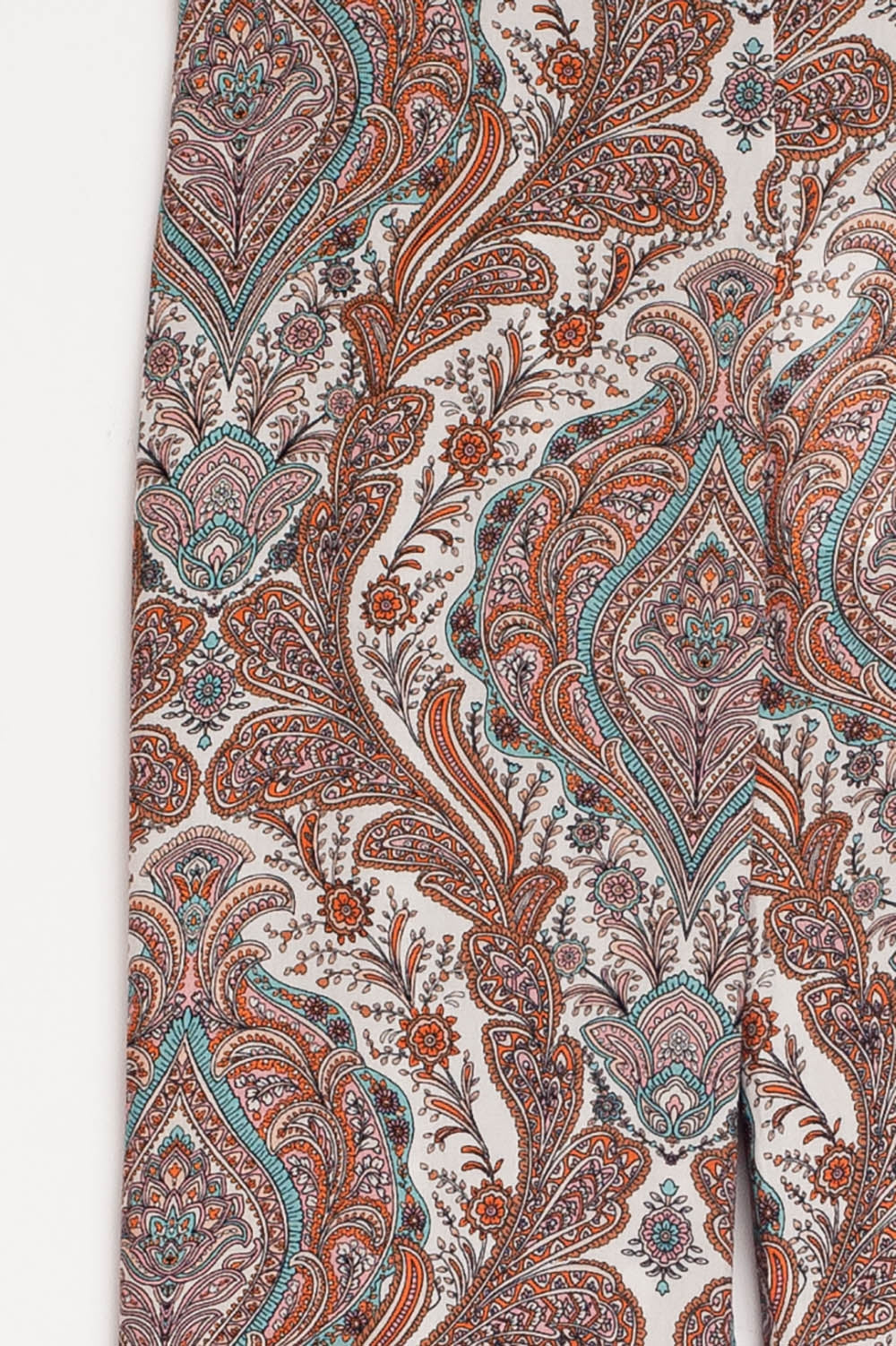 Wide leg pants in beige paisley print - trousers