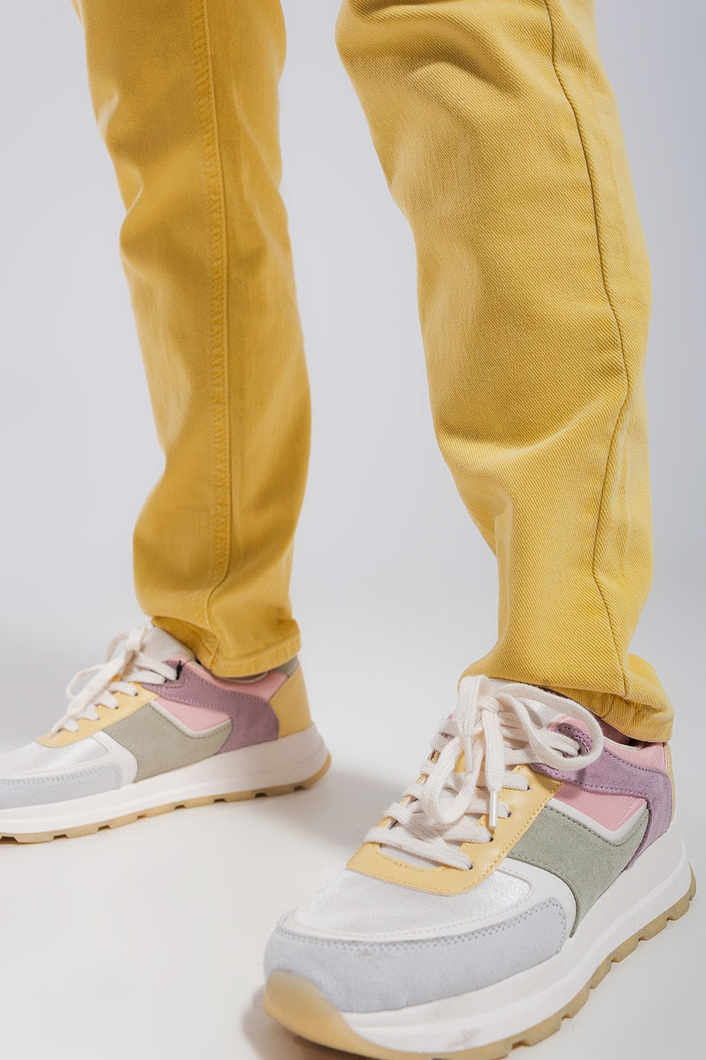 Stretch Cotton skinny jeans in yellow - Coloured Jeans