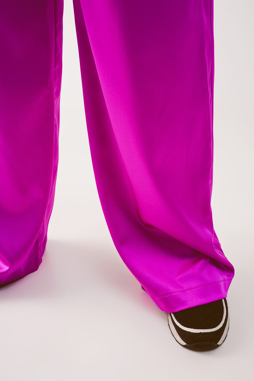 Palazzo pleated pants in fuchsia - trousers