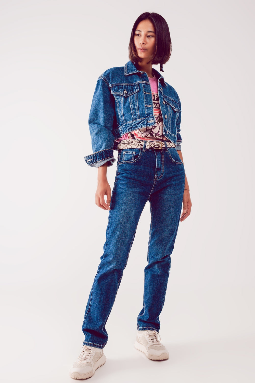 Straight leg jeans in thrift blue - Denim