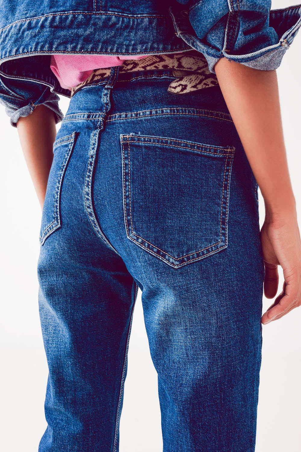Straight leg jeans in thrift blue - Denim
