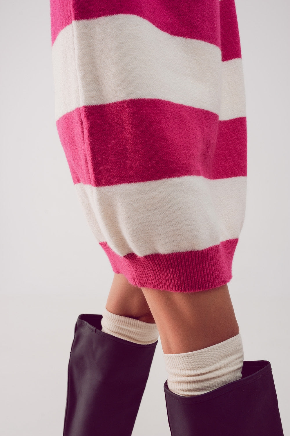 Stripe jumper dress in fuchsia - dress