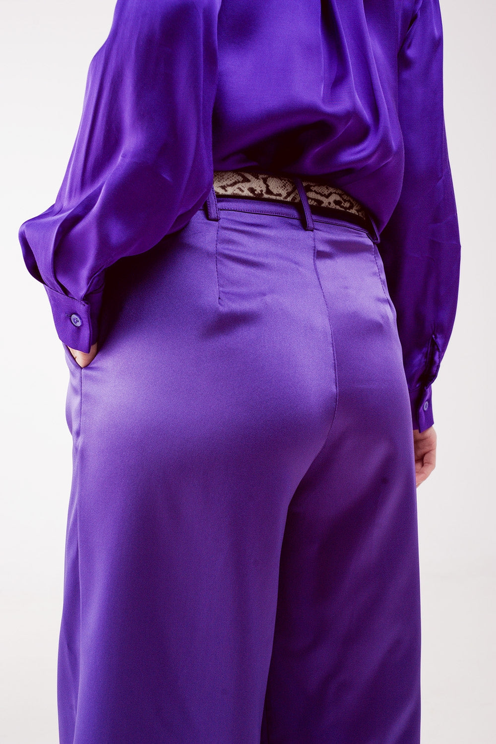 Palazzo pleated pants in purple - trousers