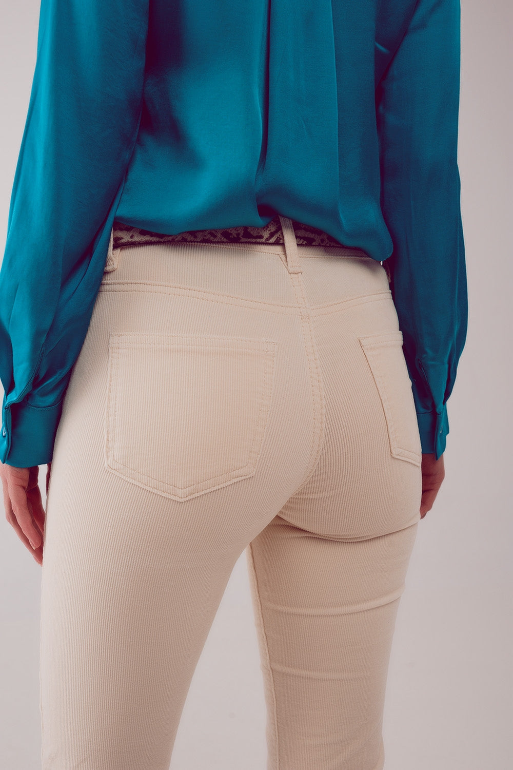 Cord flare in cream - trousers