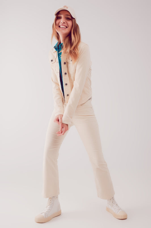 Cord jacket in beige - blazer