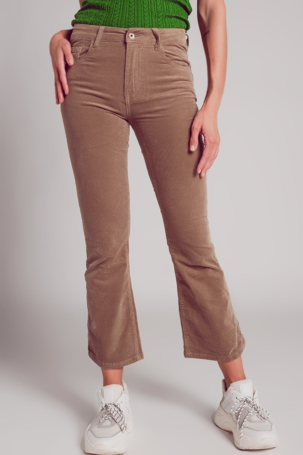 Cord flare in beige - trousers